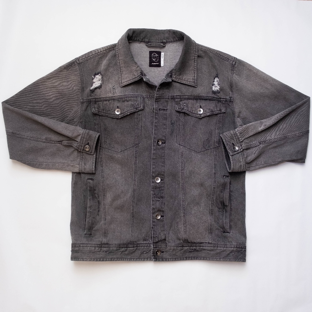 Distressed Denim Jacket Large Grey from Urban Outfitters / Original Use